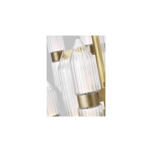 Avroko Langston LED 21.5 inch Plated Brass Chandelier Ceiling Light, Integrated LED
