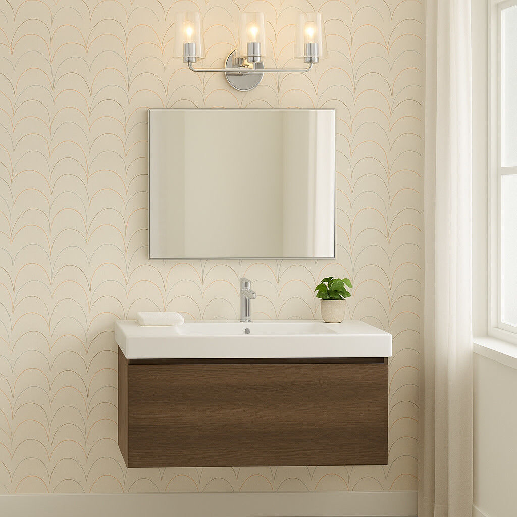 Kline 3 Light 23.75 inch Chrome Bath Wall Light in Clear