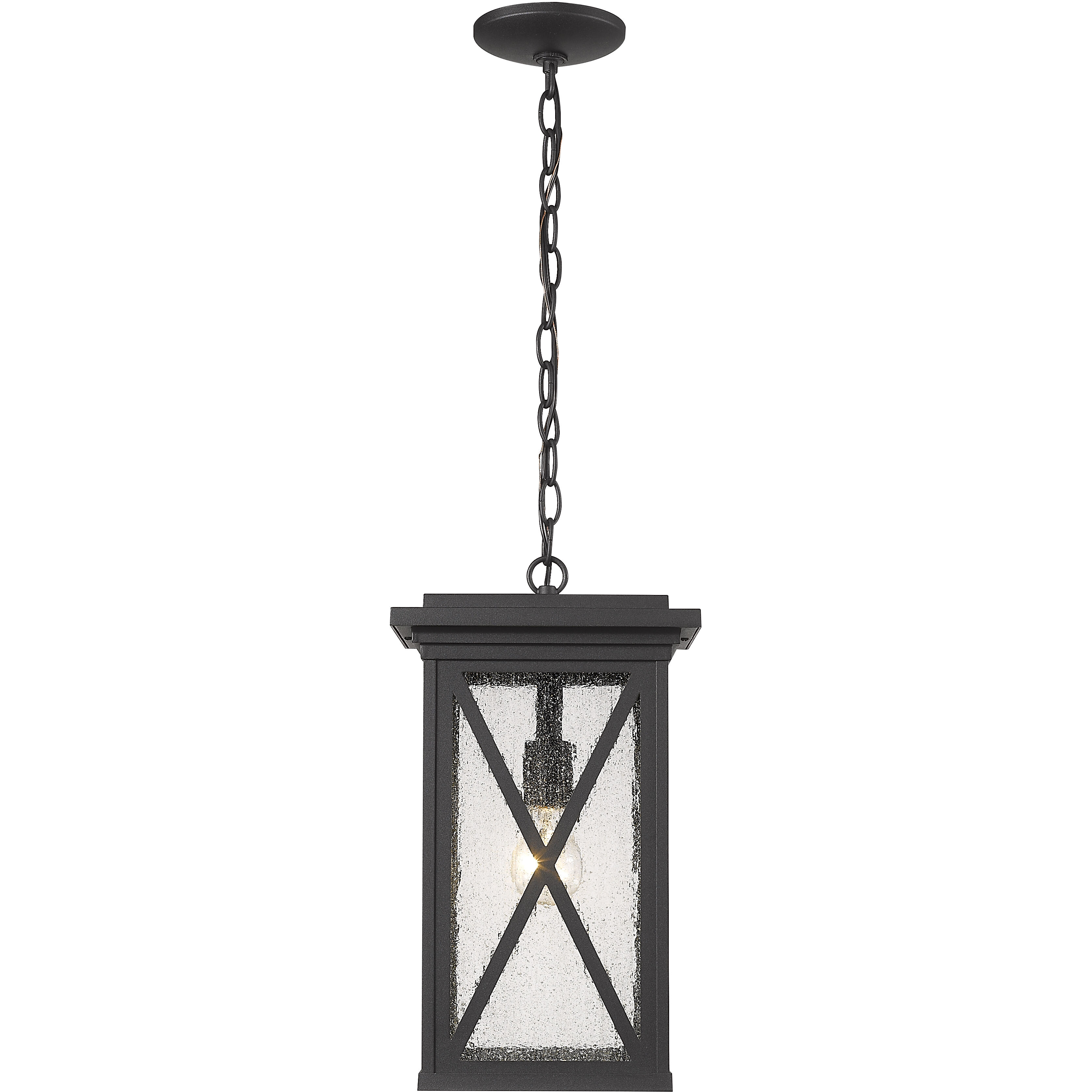 Brookside 1 Light 9.5 inch Black Outdoor Chain Mount Ceiling Fixture