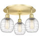 Belfast 3 Light 17.75 inch Satin Gold Flush Mount Ceiling Light in Deco Swirl