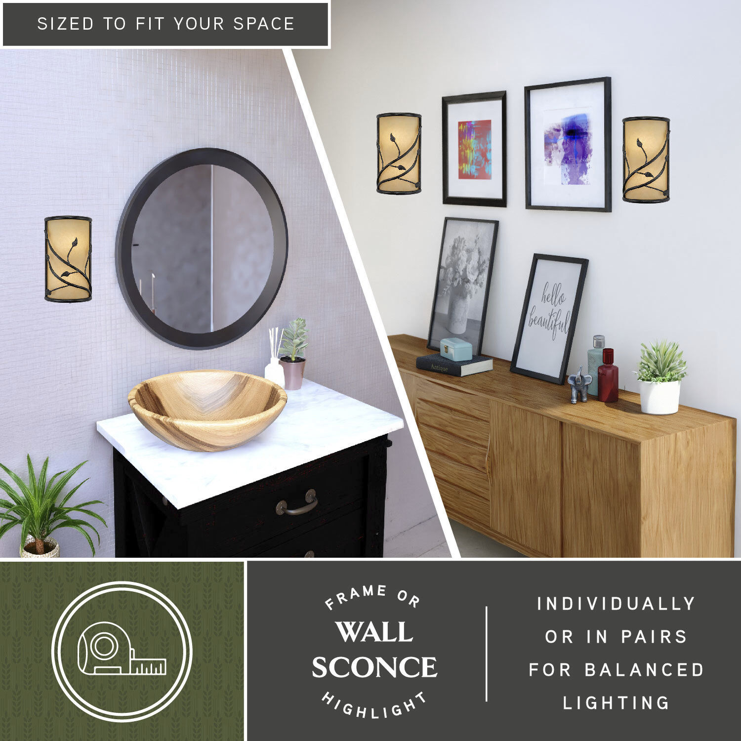 Vine LED 9.25 inch Oil Shale Wall Light