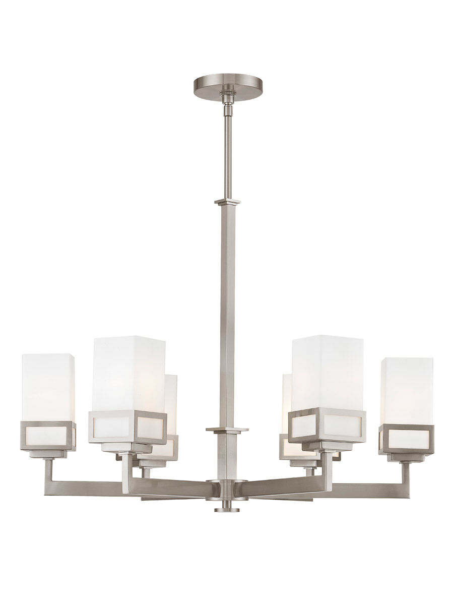 Harding 6 Light 29 inch Brushed Nickel Chandelier Ceiling Light