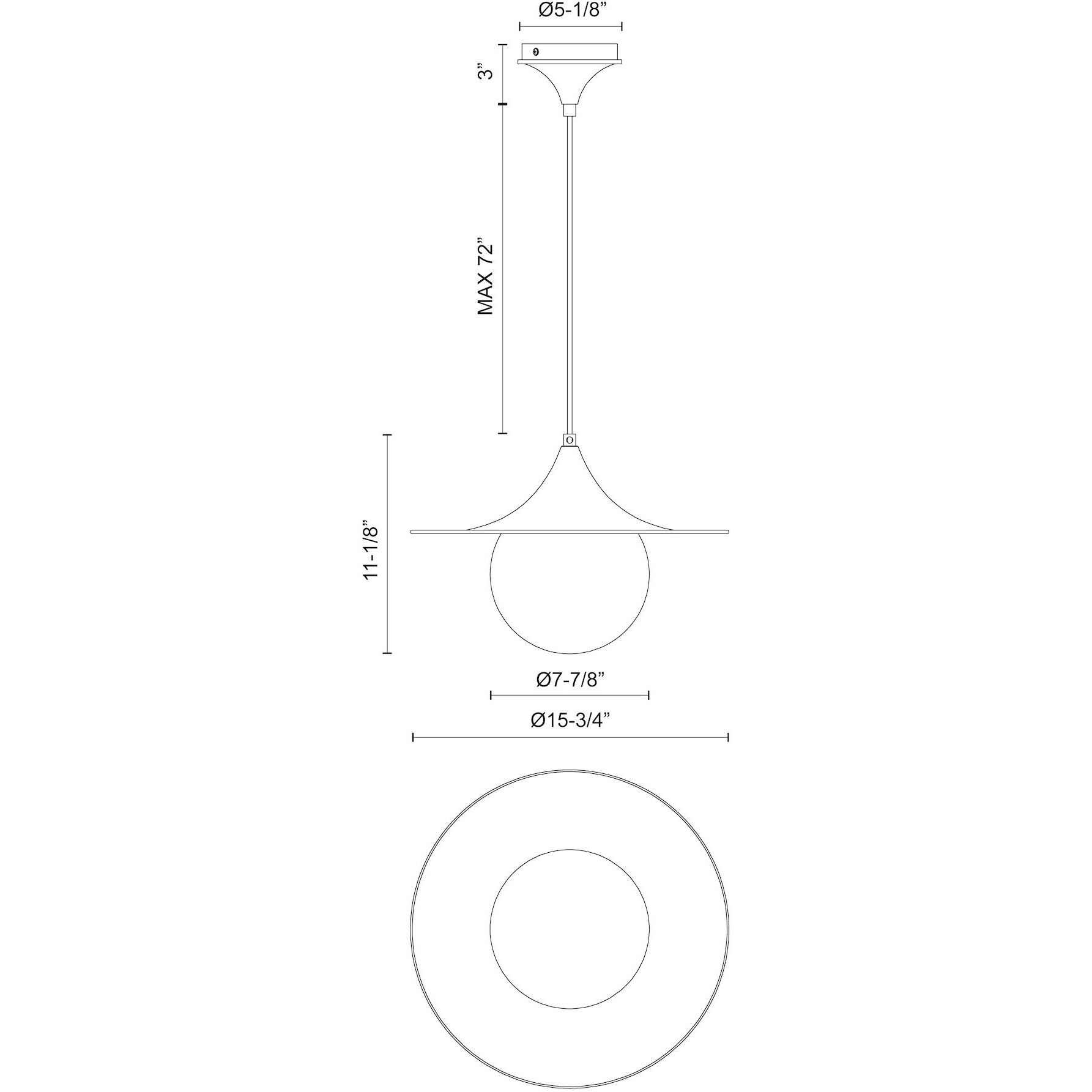 Alora Mood Fuji Pendant Ceiling Light in Matte Black
