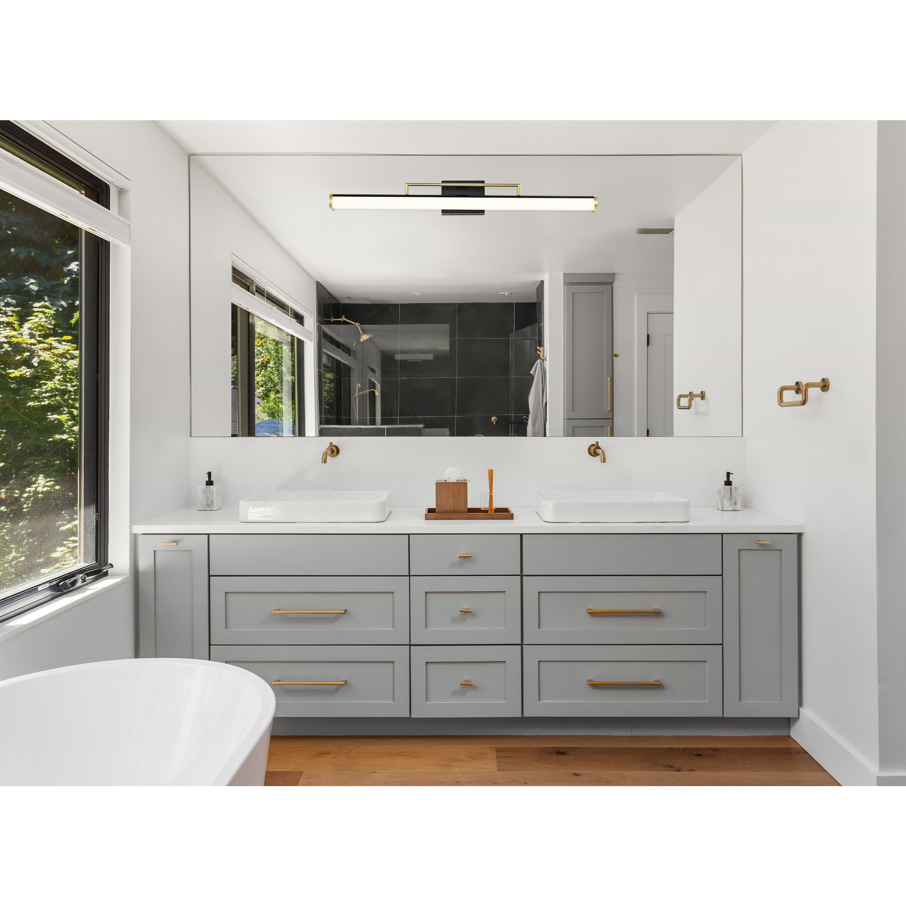 Solano LED 36 inch Matte Black Bath Vanity Light Wall Light