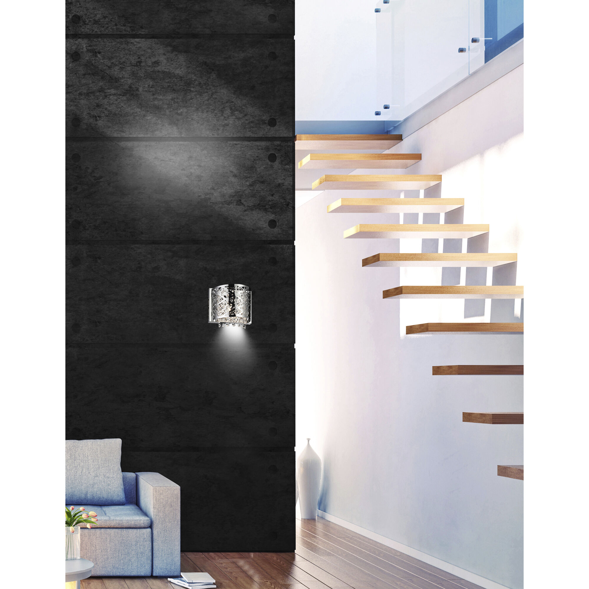 Eternity 1 Light 7 inch Chrome Bathroom Sconce Wall Light