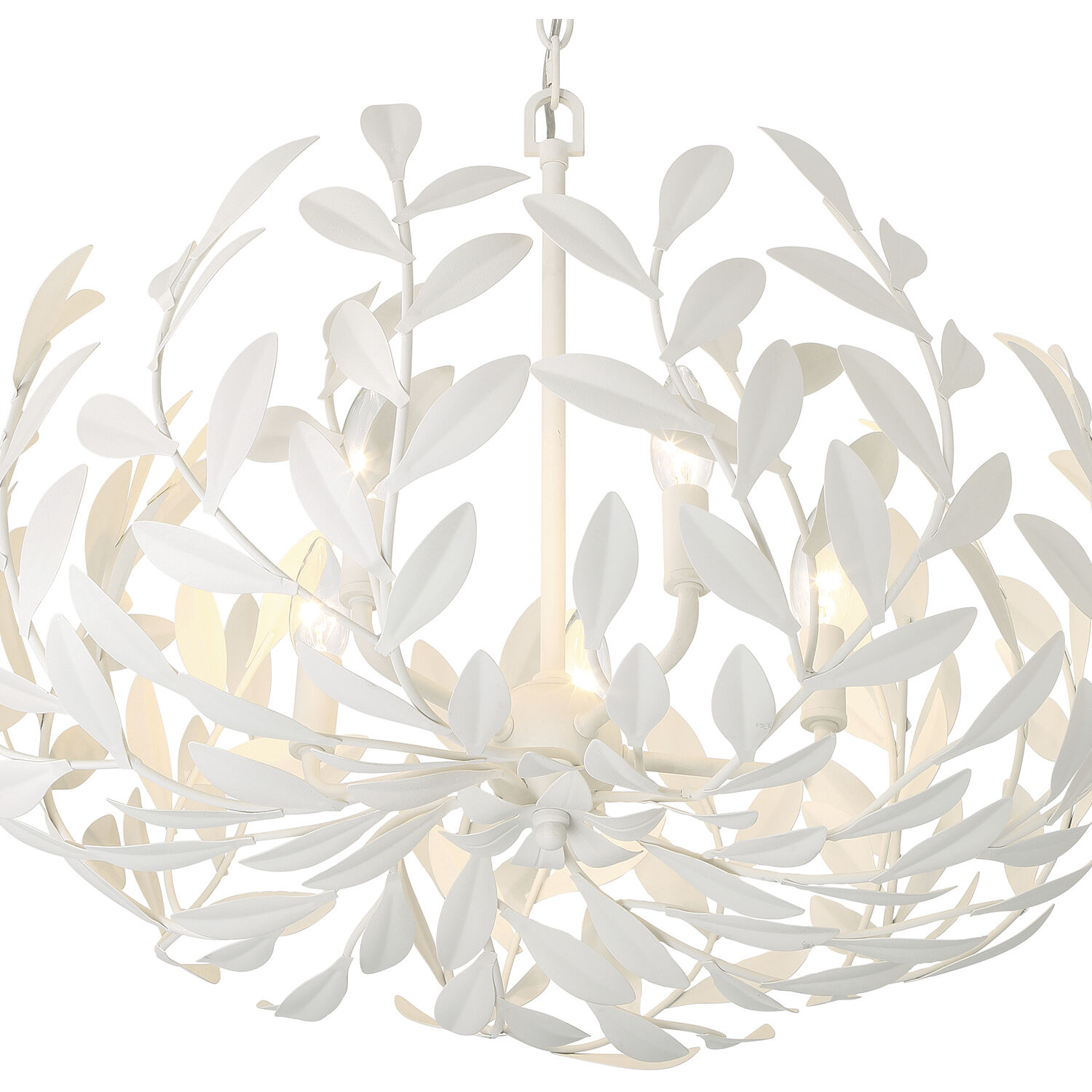 Broche 5 Light 23 inch Matte White Chandelier Ceiling Light