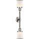 Franklin Restoration Small Canton 2 Light 17 inch Polished Nickel Bath Vanity Light Wall Light in Matte White Glass, Franklin Restoration