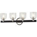 Munich 4 Light 26.5 inch Carbide Black and Polished Nickel Bath And Vanity Wall Light