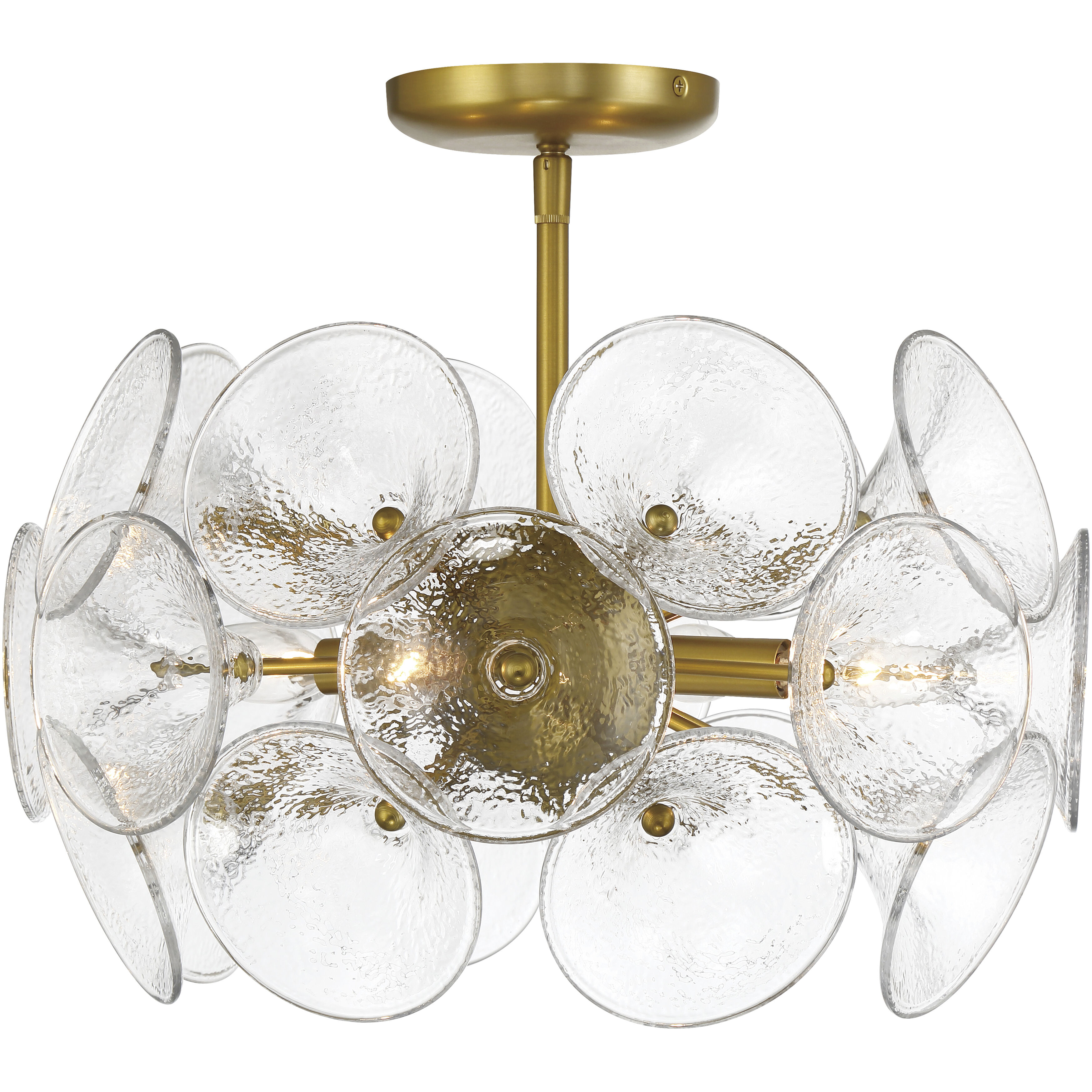 Winter 4 Light 16 inch Soft Brass Semi-Flush to Pendant Ceiling Light