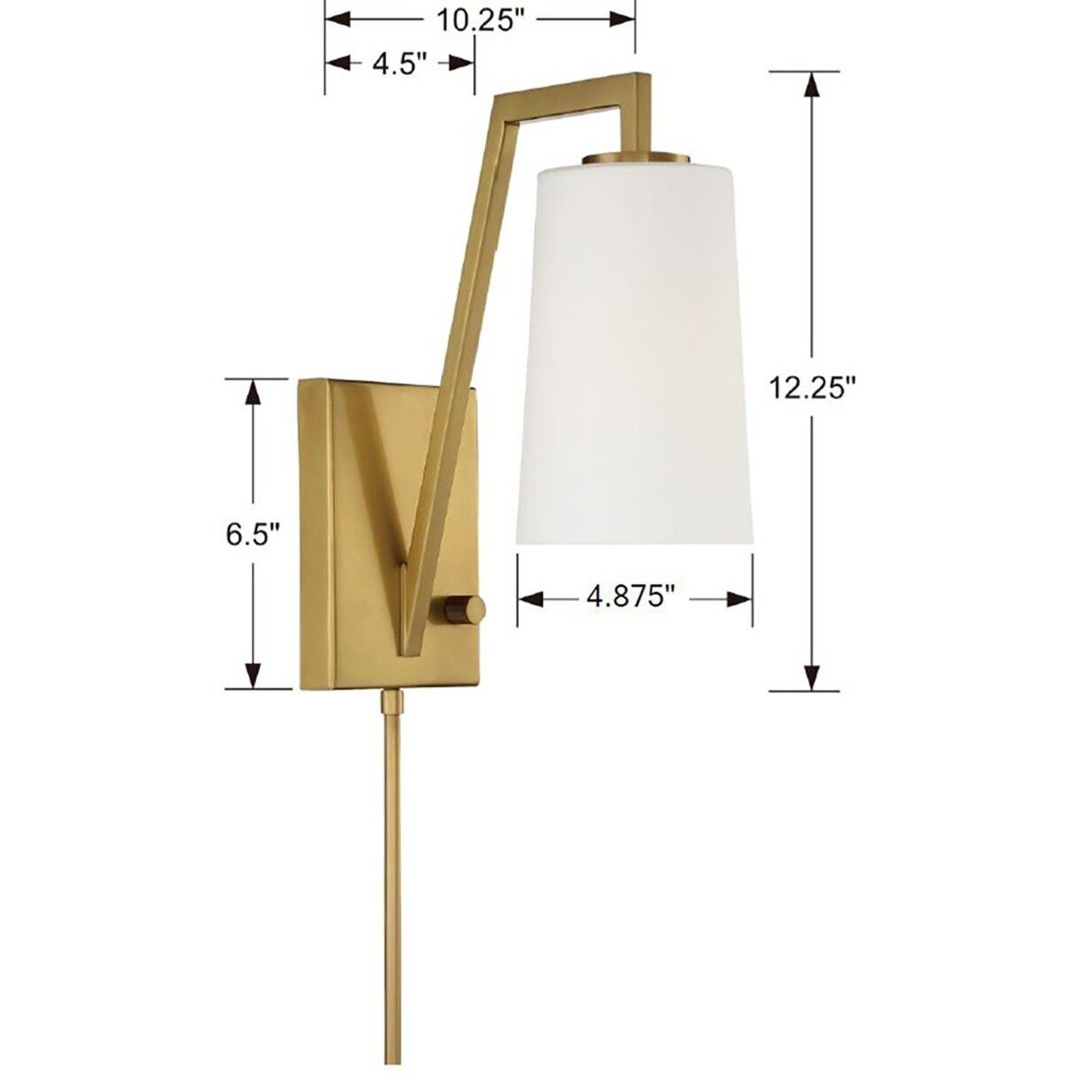 Avon 10.25 inch 60.00 watt Aged Brass Task Sconce Wall Light