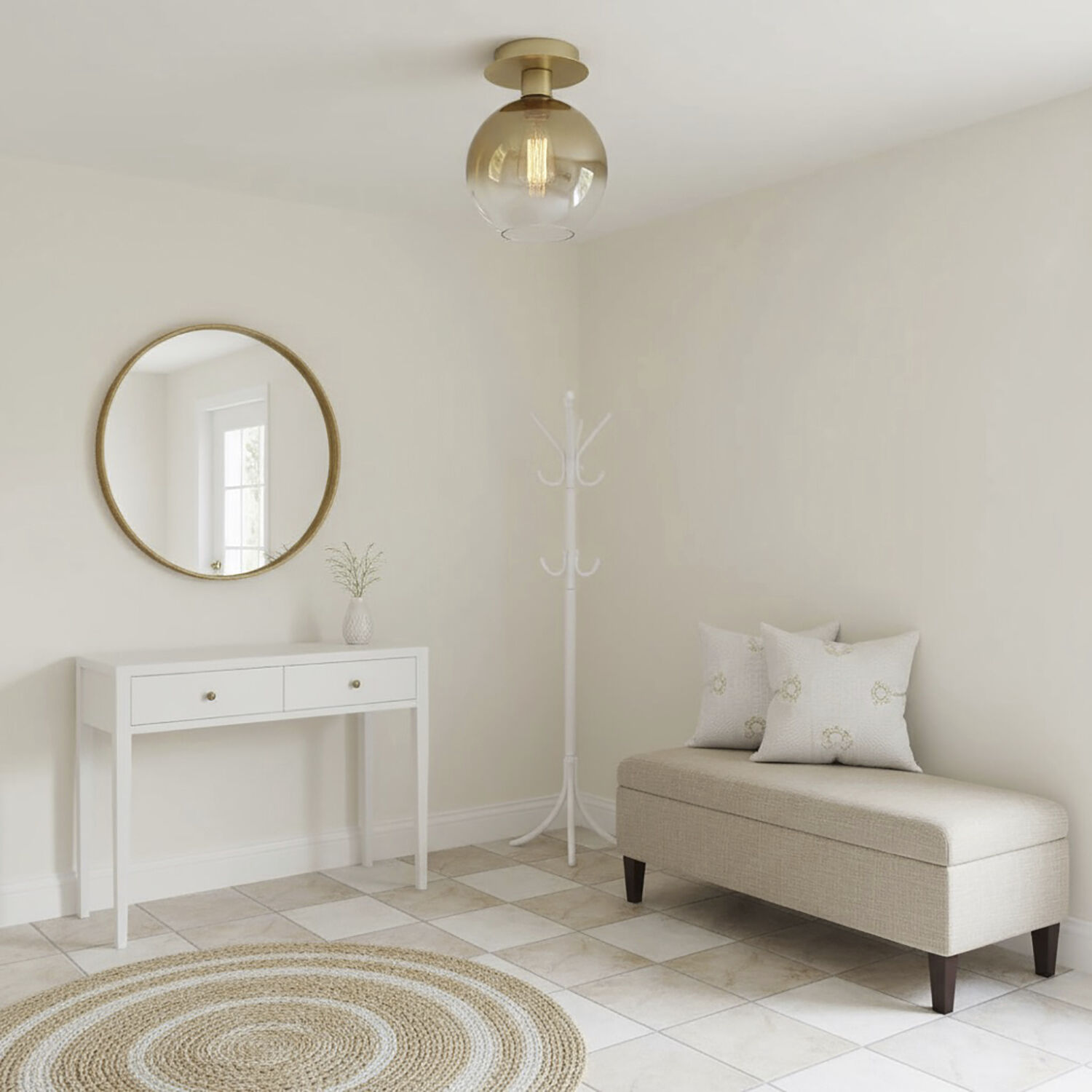 Morning Mist 1 Light 7.75 inch Gold Semi-Flush Mount Ceiling Light