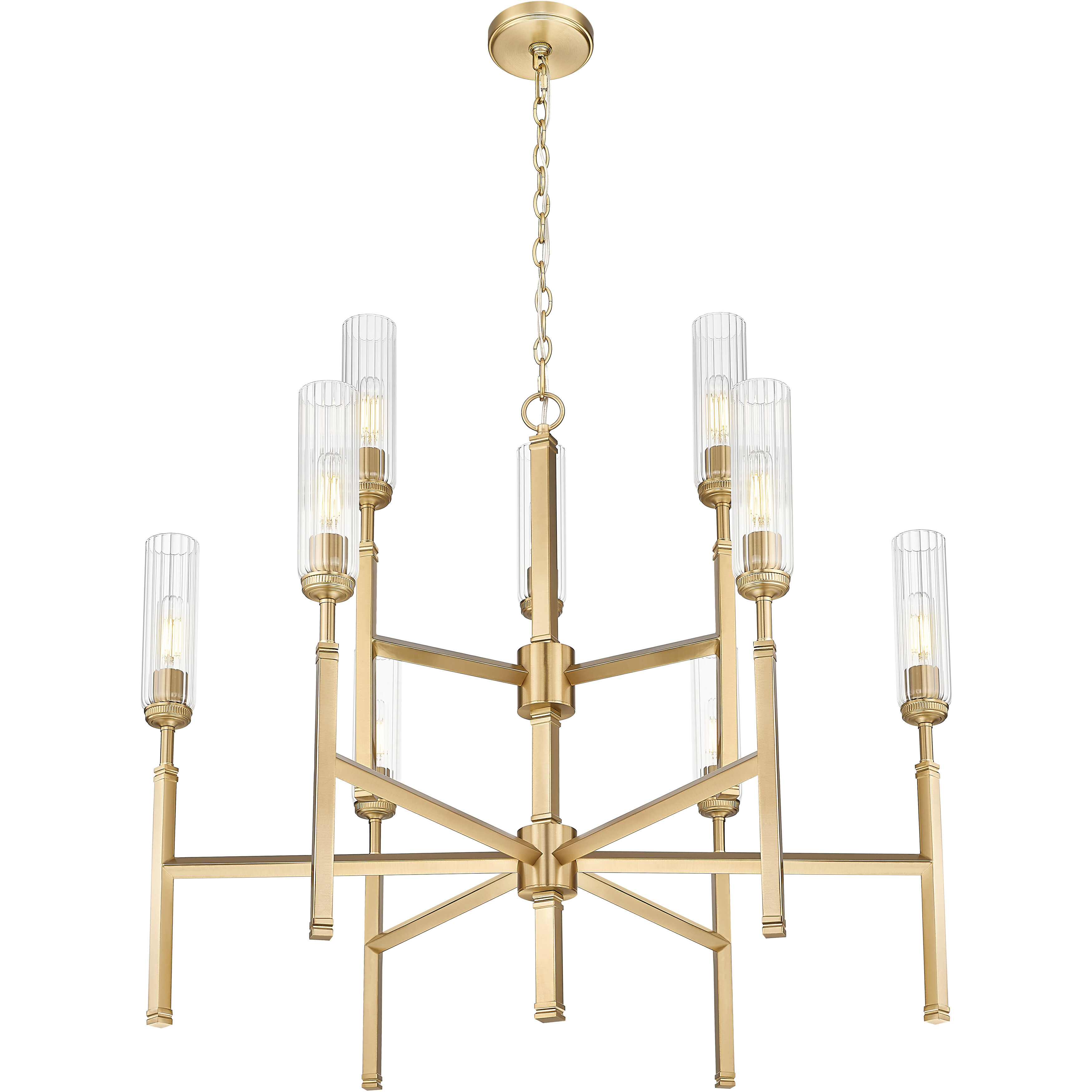 Esme 9 Light 38 inch Modern Gold Chandelier Ceiling Light