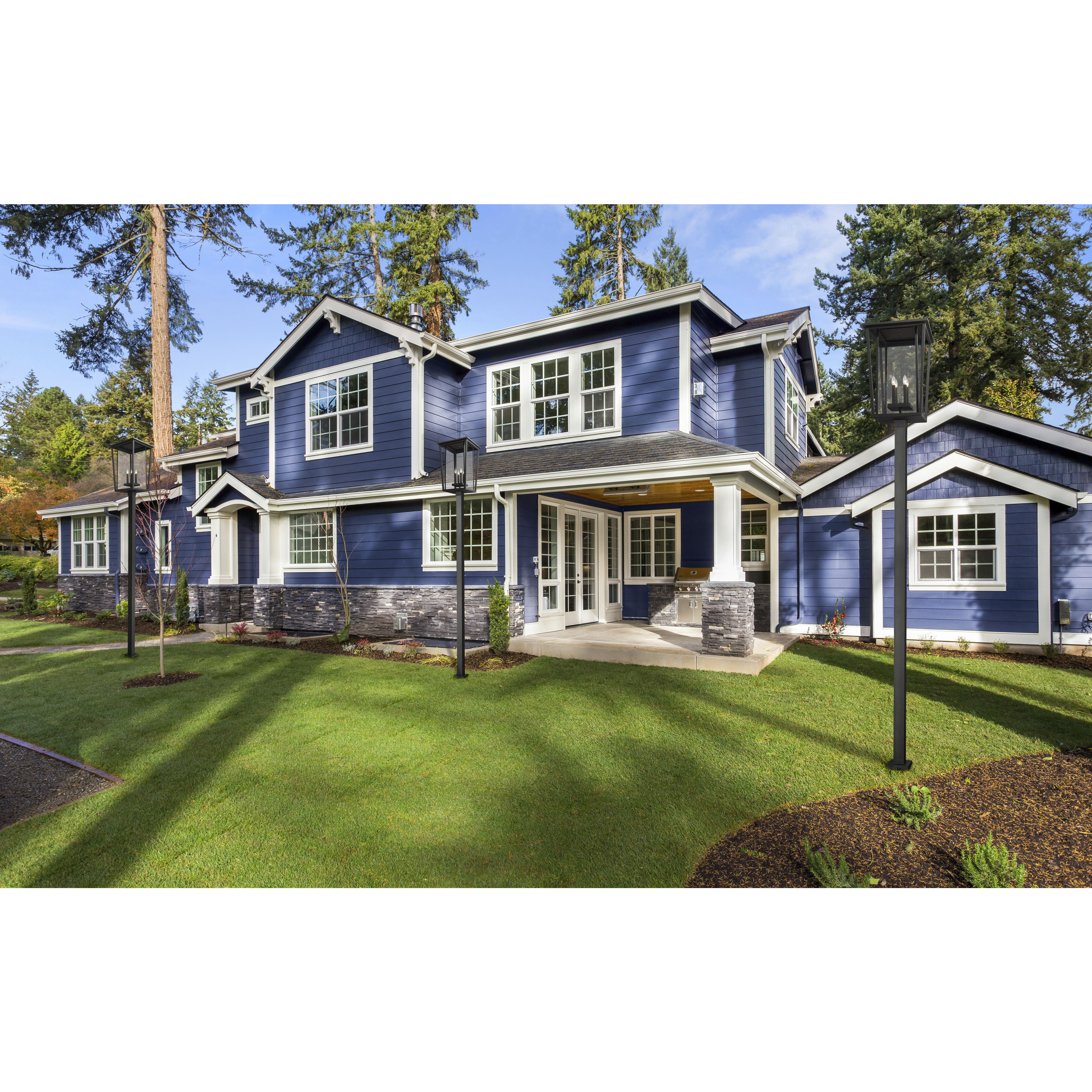 Seoul 4 Light 124.5 inch Black Outdoor Post Mounted Fixture