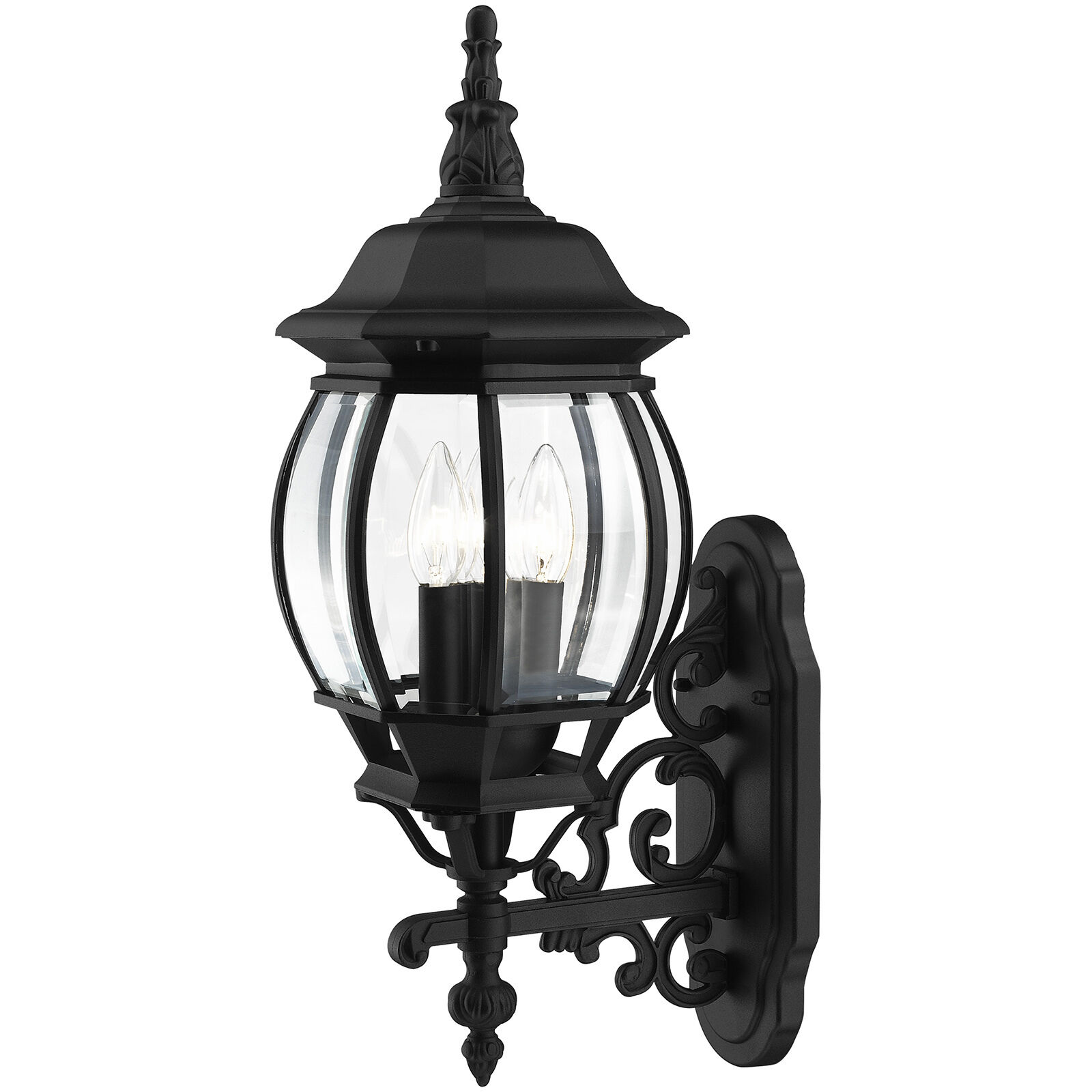 Frontenac 3 Light 22 inch Textured Black Outdoor  Wall Lantern