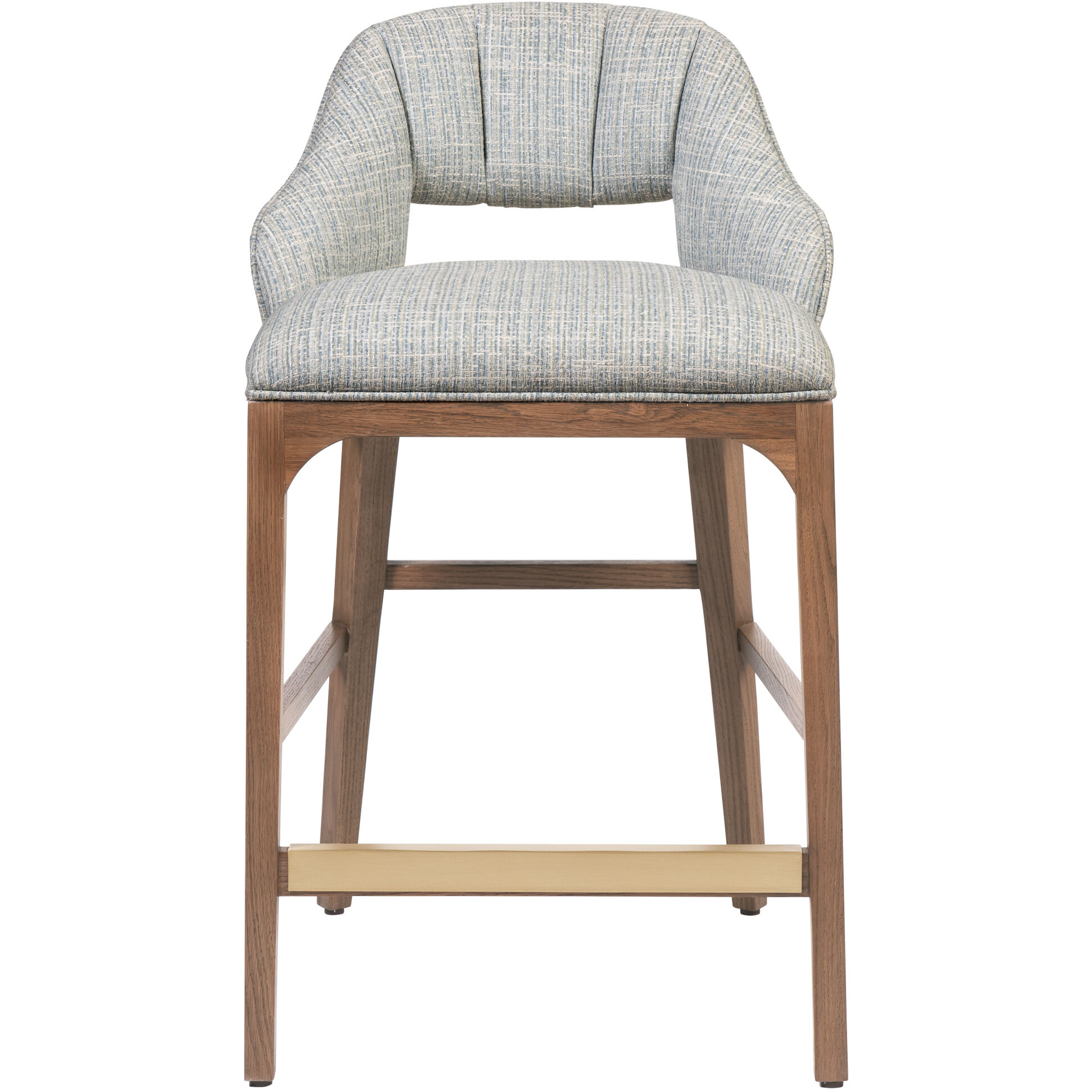 Inga 34 inch Morel Brown/Brushed Brass/Greenlight Powder Counter Stool