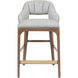 Inga 34 inch Morel Brown/Brushed Brass/Greenlight Powder Counter Stool