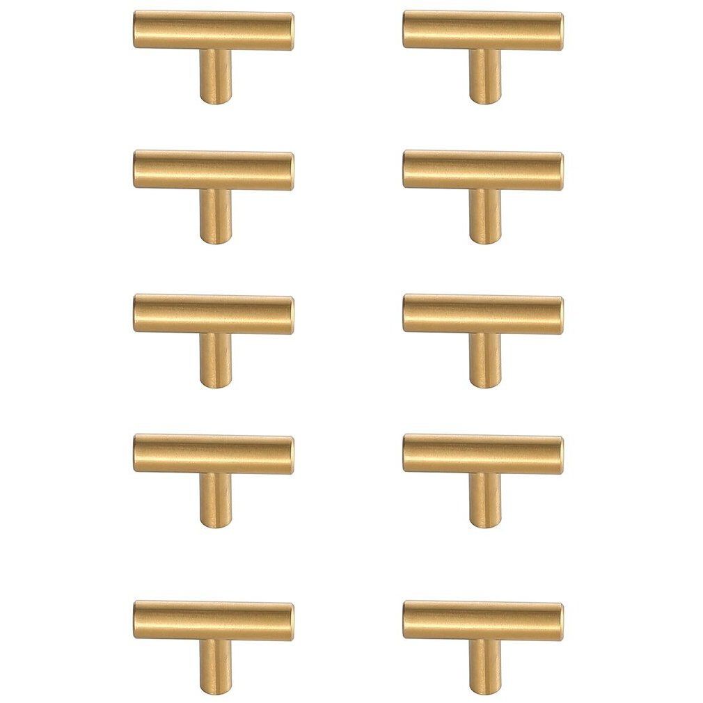 Quinn Brass Hardware Drawer Pull, Set of 10