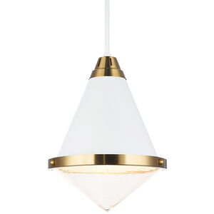 Lloyd 1 Light 12 inch White Pendant Ceiling Light in White and Bubble Glass