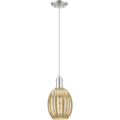 Downtown Urban Preston 1 Light 6.25 inch Brushed Satin Nickel Mini Pendant Ceiling Light in Mercury