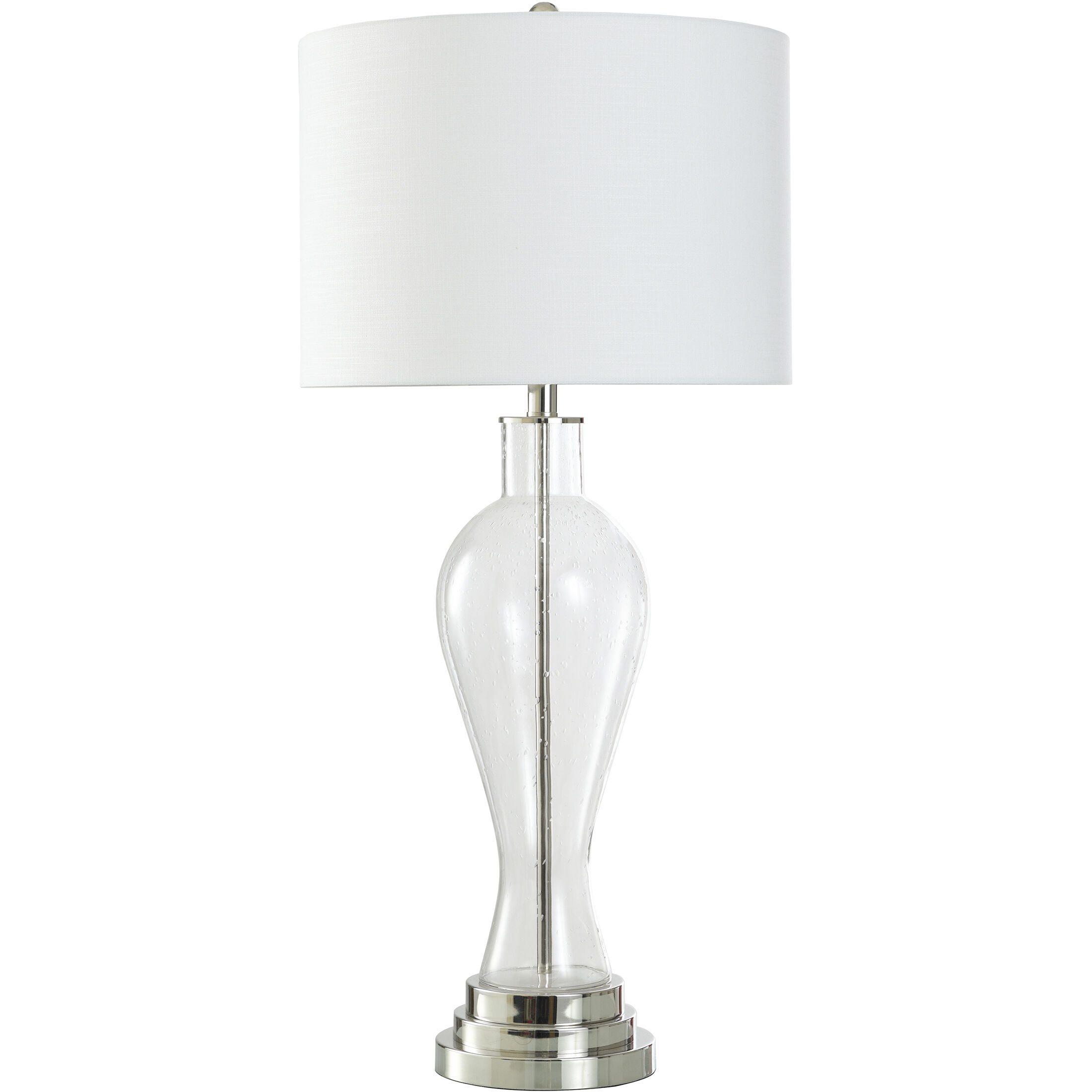 Cameron 34.75 inch 150 watt Clear Seeded Table Lamp Portable Light