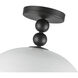 Alora Mood Paisley 1 Light 11.88 inch Matte Black/Glossy Opal Glass Semi-Flush Mount Ceiling Light