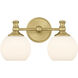 Orlisse 2 Light 14.75 inch Vintage Brass Bathroom Vanity Light Wall Light