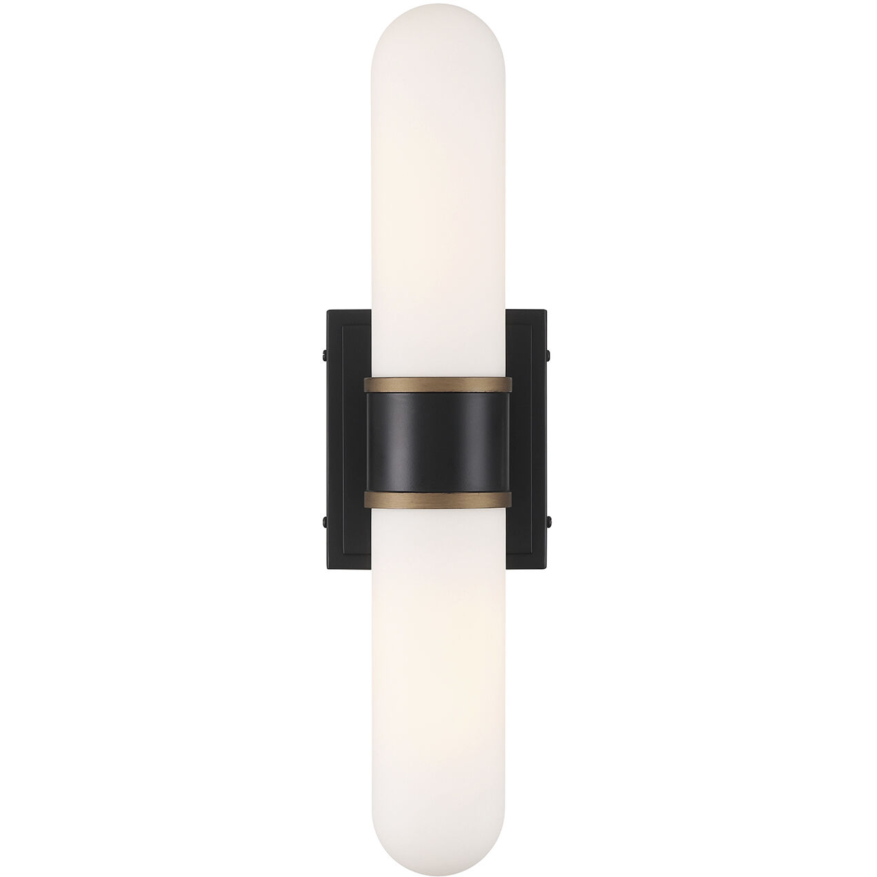 Capsule Wall Sconce Wall Light in Matte Black and Textured Gold