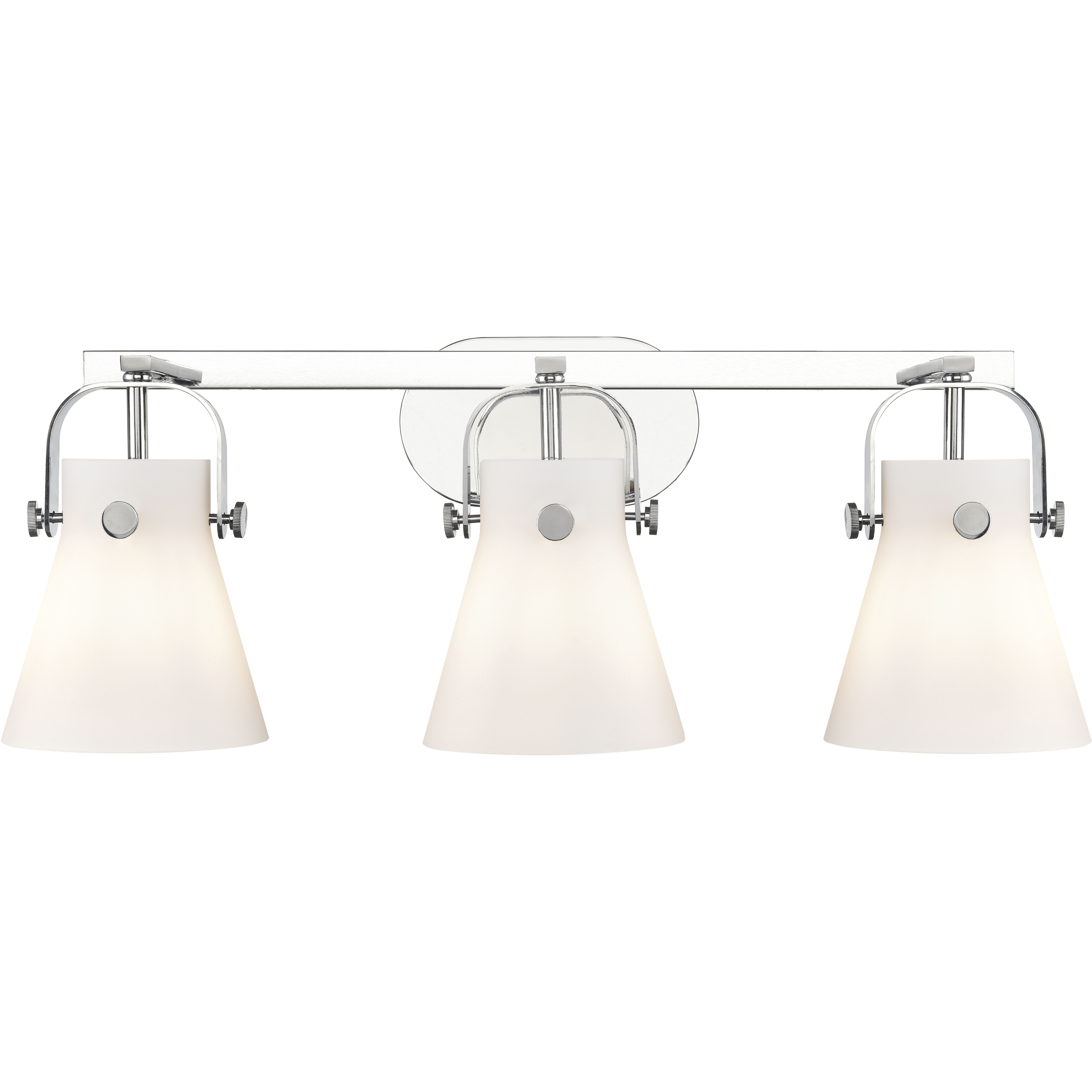 Pilaster II Cone 3 Light 26.5 inch Polished Chrome Bath Vanity Light Wall Light in Matte White Glass