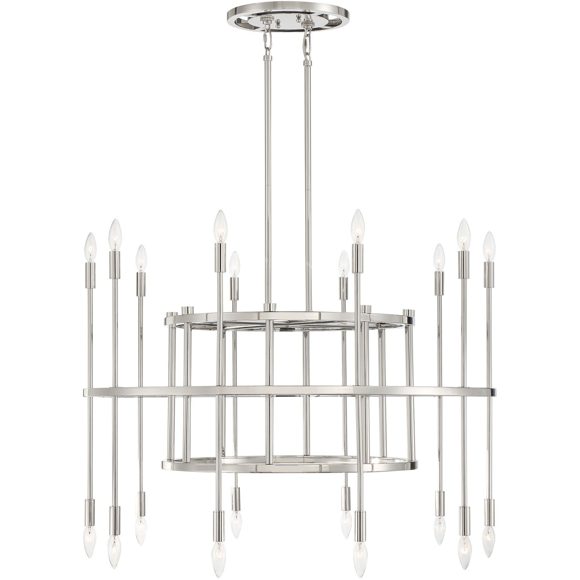 Aries 20 Light 40 inch Polished Nickel Chandelier Ceiling Light