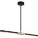 Lineare LED 28 inch Matte Black and Aged Gold Brass Pendant Ceiling Light