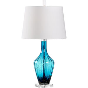 MarketPlace 33 inch 100 watt Turquoise/Metallic Cooper/Clear Table Lamp Portable Light