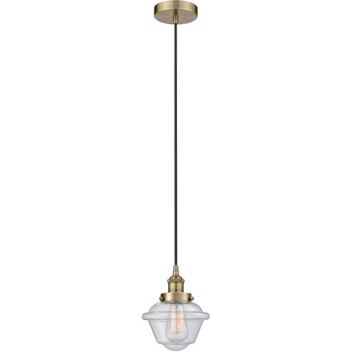 Edison Oxford 1 Light 8 inch Antique Brass Mini Pendant Ceiling Light