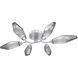 Rock Crystal LED 36.4 inch Classic Silver Flush Mount Ceiling Light in 3000K LED, Chilled Smoke
