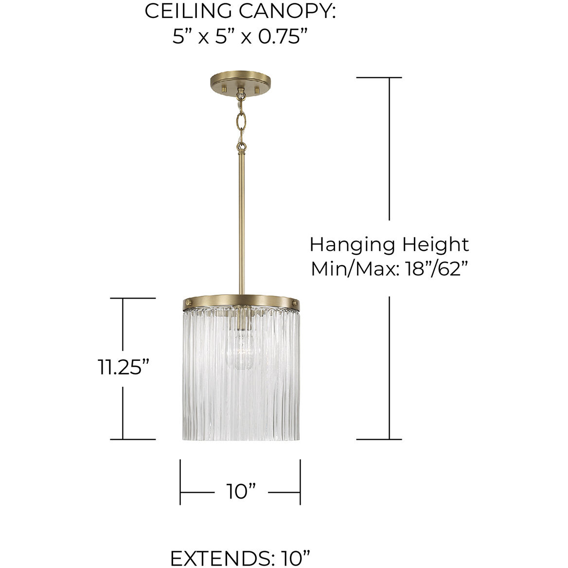 Vaughn 1 Light 10 inch Aged Brass Pendant Ceiling Light