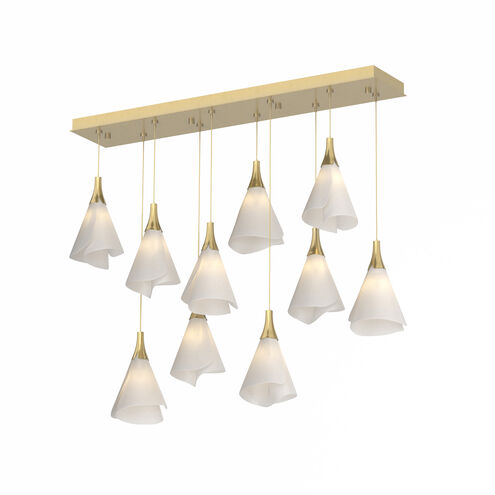 Mobius 10 Light 45.6 inch Modern Brass Pendant Ceiling Light, Rectangular
