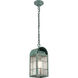 Durham 1 Light 7.5 inch Verde Green Outdoor Pendant in Seedy Glass, Brass Traditions by Innovations Lighting