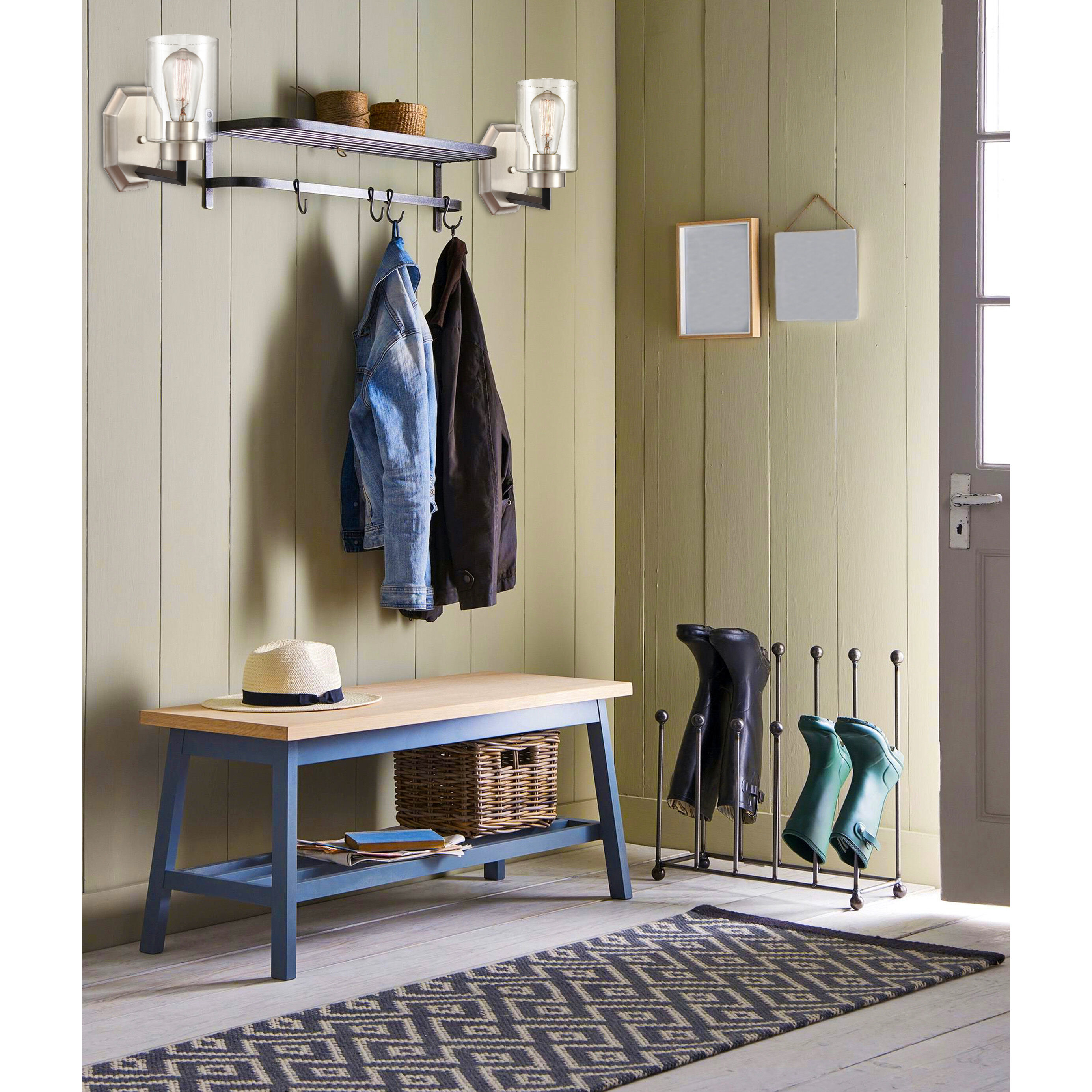 Mila 1 Light 4 inch Black Satin Nickel Sconce Wall Light in Clear Glass