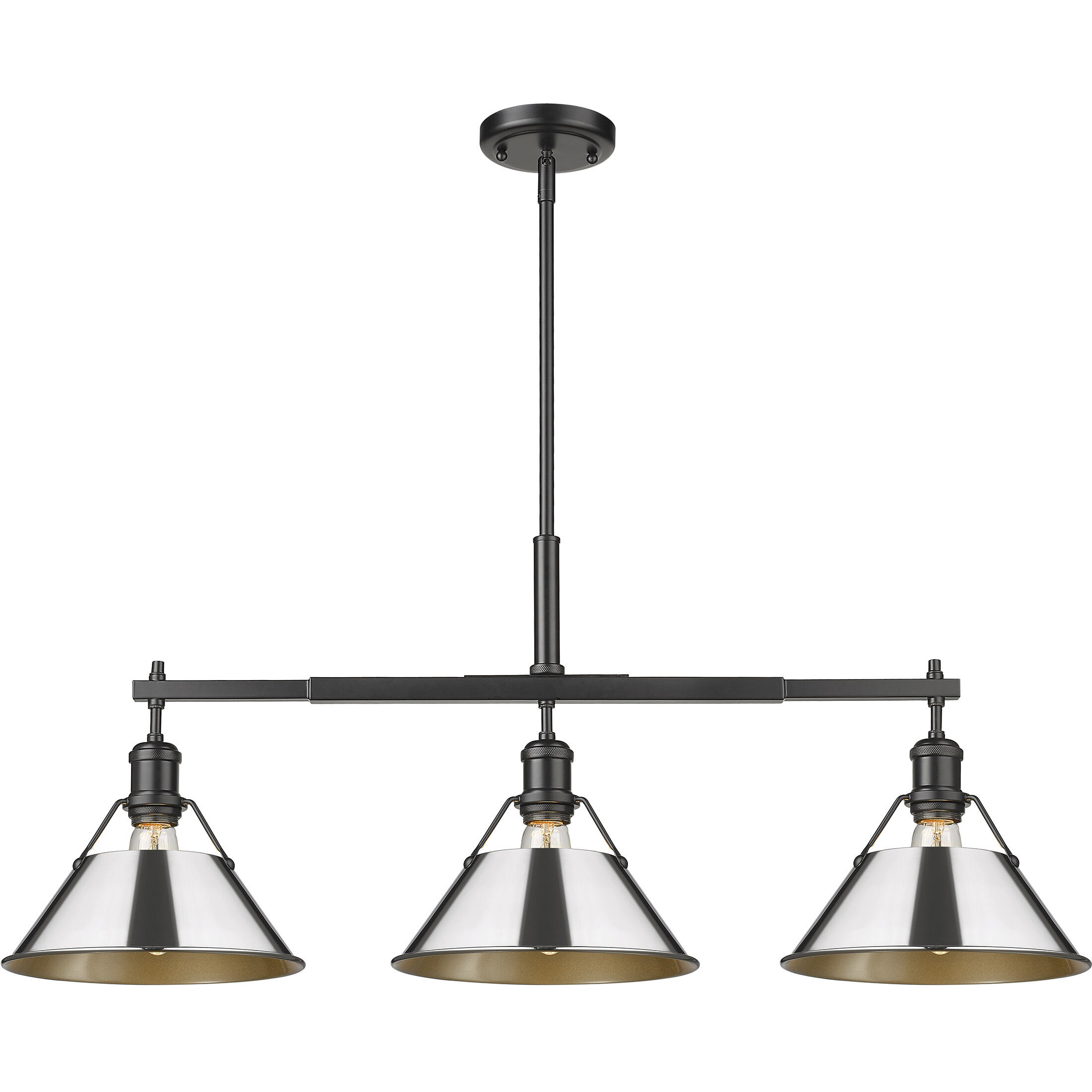 Yep Orwell Island Light Ceiling Light in Matte Black, Chrome