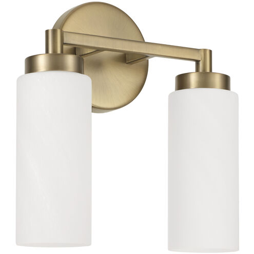 Alyssa 2 Light 11.25 inch Aged Brass Vanity Light Wall Light