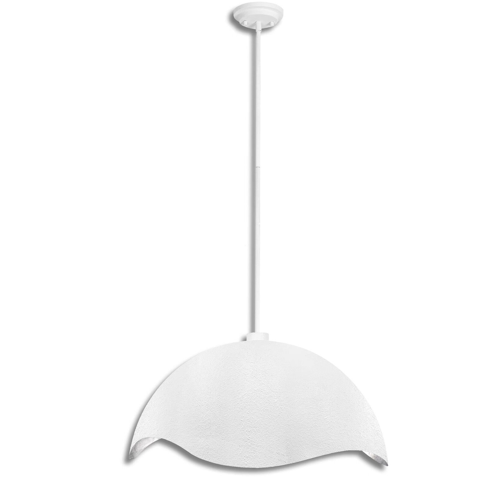 Eclos 1 Light 23.88 inch Textured White With Silver Leaf Inside Pendant Ceiling Light