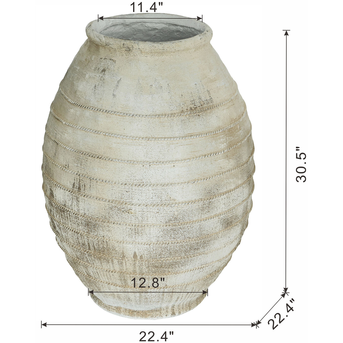 Anita Weathered White Flower Pot