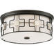 ML LED 16 inch Dark Gray/Polished Nickel Flush Mount Ceiling Light in Dark Gray with Polished Nickel