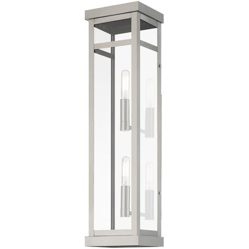 Hopewell 2 Light 22 inch Brushed Nickel Outdoor Wall Lantern