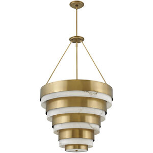 Lisa McDennon Echelon LED 27 inch Heritage Brass Indoor Chandelier Ceiling Light