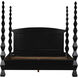 Brancusi Hand Rubbed Black Bed, Eastern King