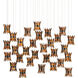 Alsop 30 Light 54 inch Brown and Black with Silver Multi-Drop Pendant Ceiling Light