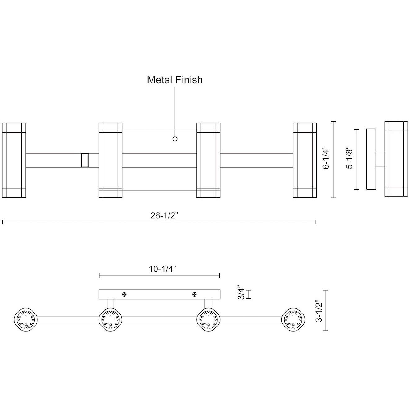 Brazen LED 26.5 inch Black Bath Vanity Light Wall Light
