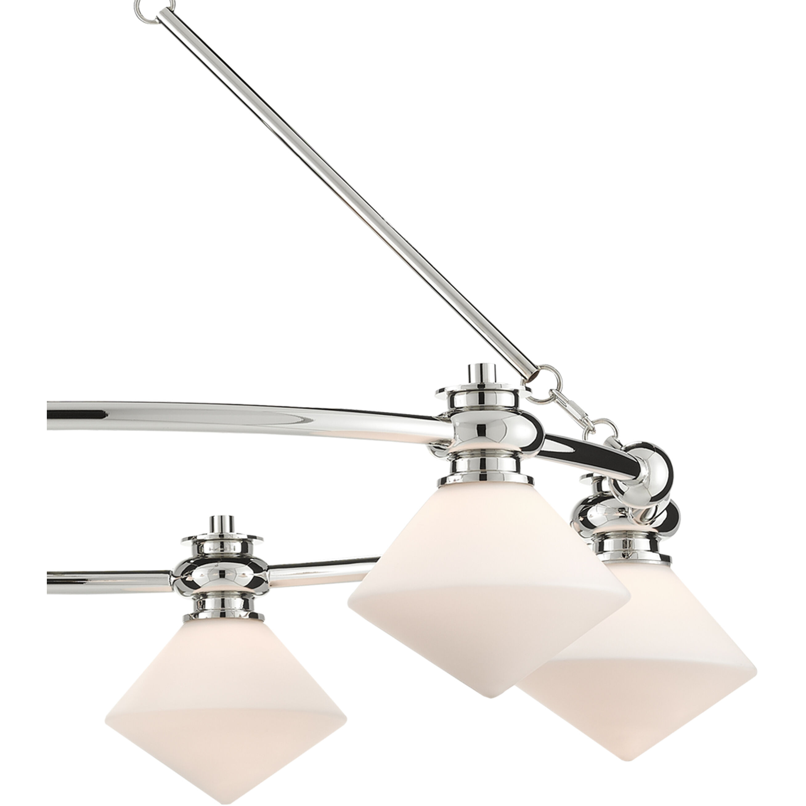 Rycroft 6 Light 39 inch Polished Nickel/White Chandelier Ceiling Light