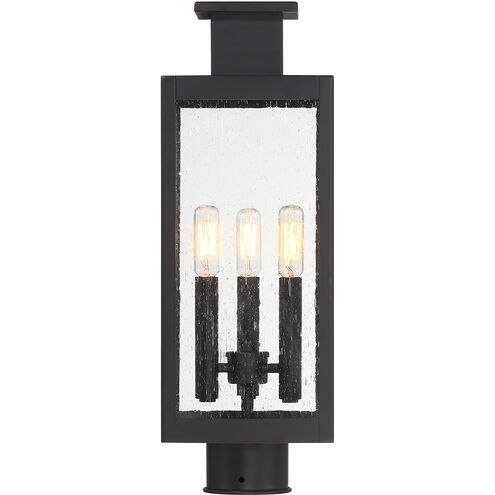 Ascott 3 Light 18.75 inch Black Outdoor Post Lantern
