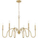 Jisele 6 Light 41.75 inch Rubbed Brass Chandelier Ceiling Light